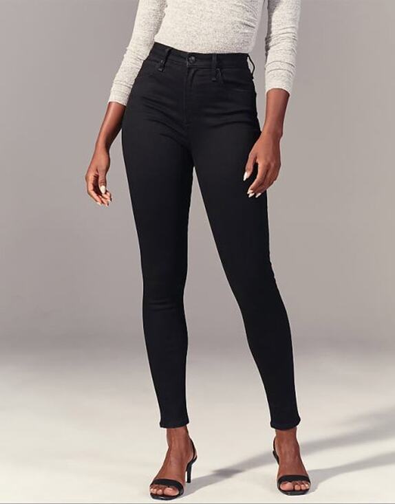 Abercrombie & Fitch Denim - Abercrombie & Fitch The Skinny High Rise Jean NWT 29/8 Black Denim Y2K 90's
